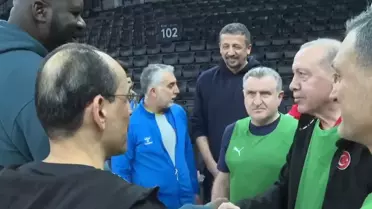 Erdoğan ve Shaquille O'Neal Basketbol Sahasında Sıra Dışı Karşılaşma