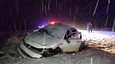 Sungurlu’da Yoğun Kar Nedeniyle Araç Takla Attı: 7 Kişi Yaralandı