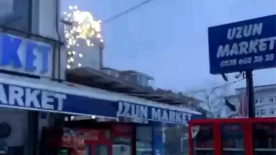 Çerkezköy'de Elektrik Tellerinden Çıkan Kıvılcım Panik Yarattı