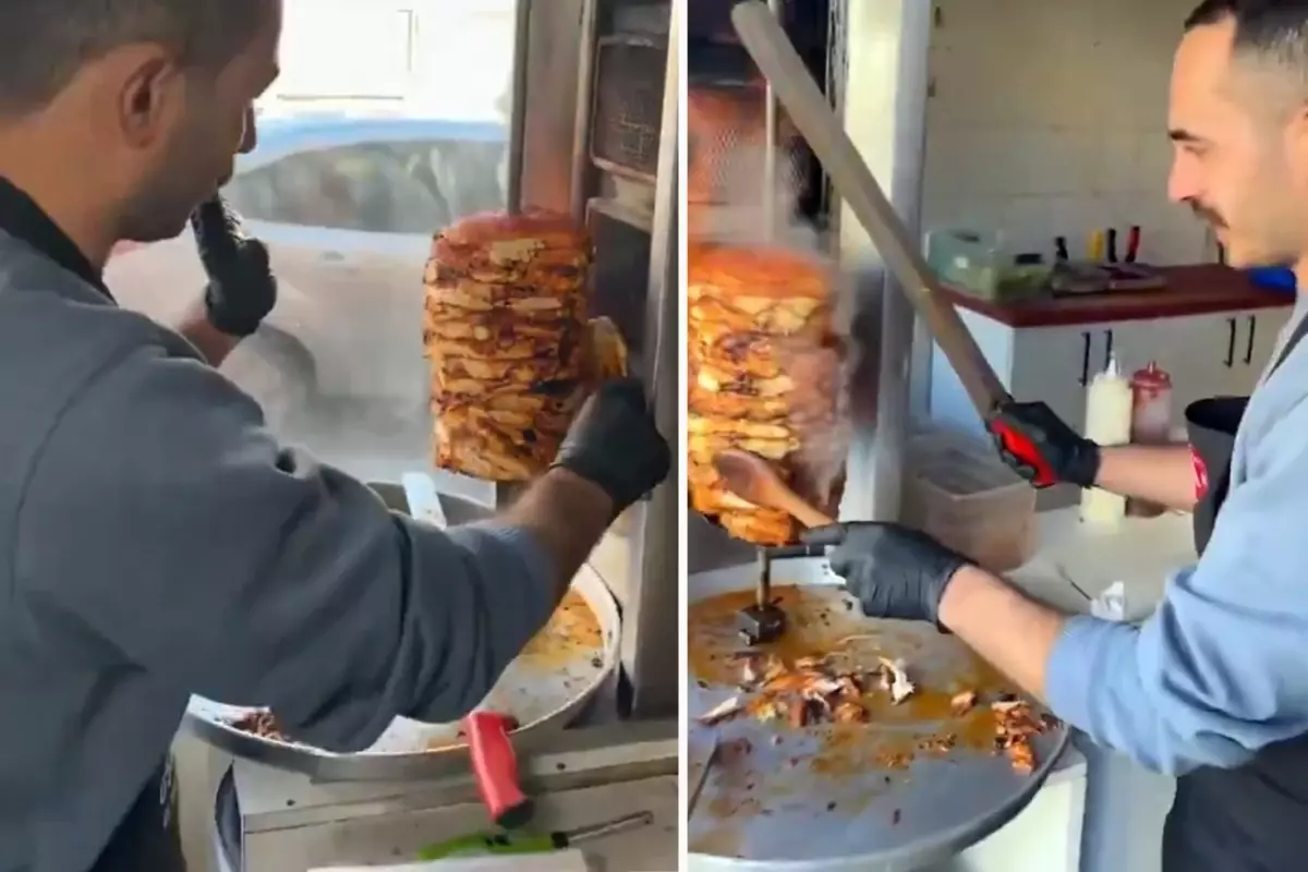 Kilis'te tavuk döner satışı