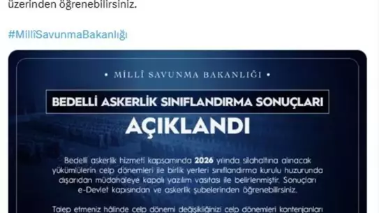 2026 Bedelli Askerlik Celp Dönemleri Resmi Açıklandı