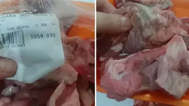 Dev zincir markette satılan ette yağ ve renk bozukluğu: Alışveriş yapan kadın tepkisini gösterdi