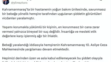 Bakan Tunç, Bebek Şiddetini İnsanlık Suçu Olarak Kınadı