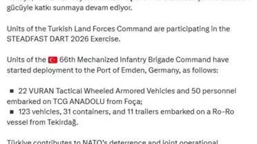 Türkiye, NATO Steadfast Dart 2026 Tatbikatı İçin Almanya'ya 50 Asker ve Zırhlı Araç Gönderdi