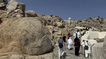 Umre yolcularının Arafat'taki anları
