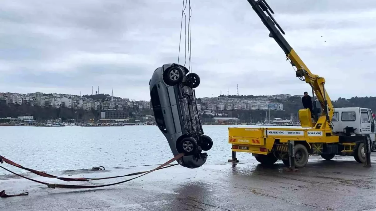 Şile Limanı'nda Kontrolden Çıkan Araç Denize Sıçradı