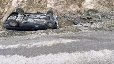 Kazada takla atan otomobil