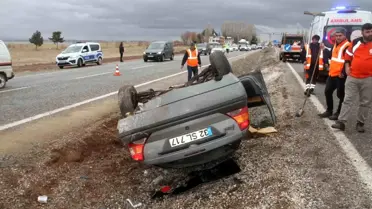 Beyşehir'de Kontrolden Çıkan Otomobil Devrildi, 6 Kişi Yaralandı