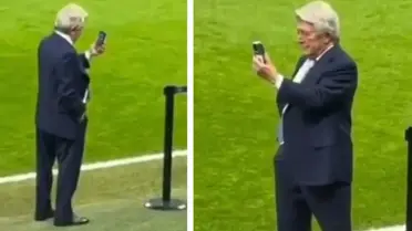 Atletico Madrid Başkanı Enrique Cerezo, Rams Park'ı Telefonundan İzlerken Sosyal Medyada Büyük İlgi Topladı
