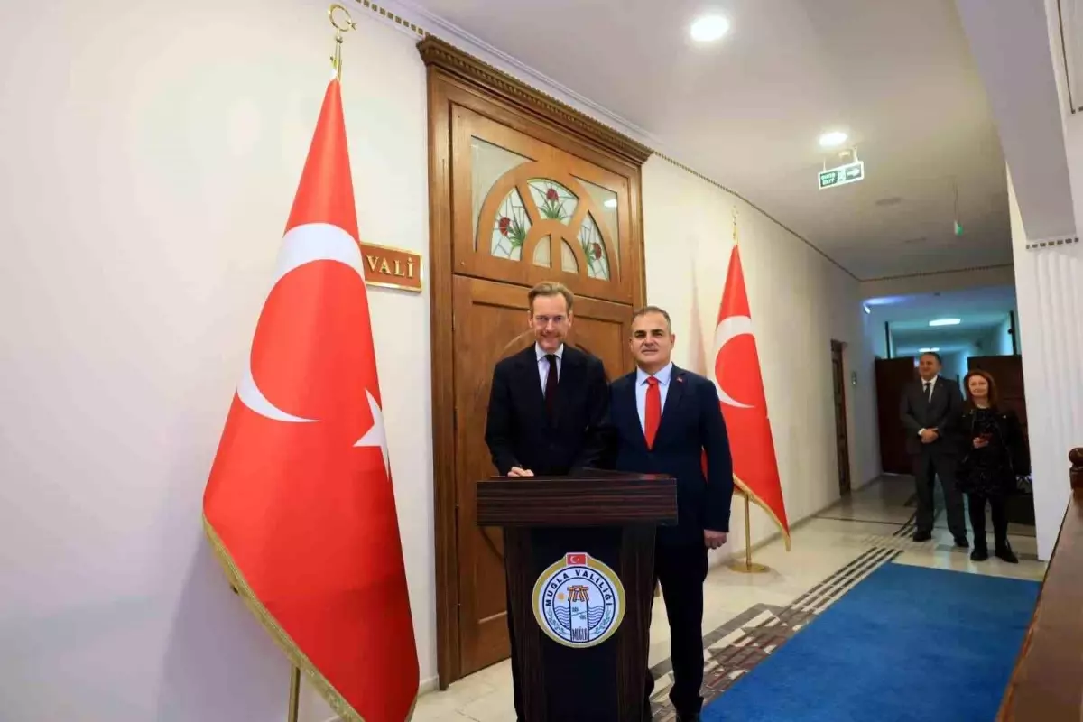 Muğla Valisi Uğur Akbiyik ve Belçika Büyükelçisi görüşme