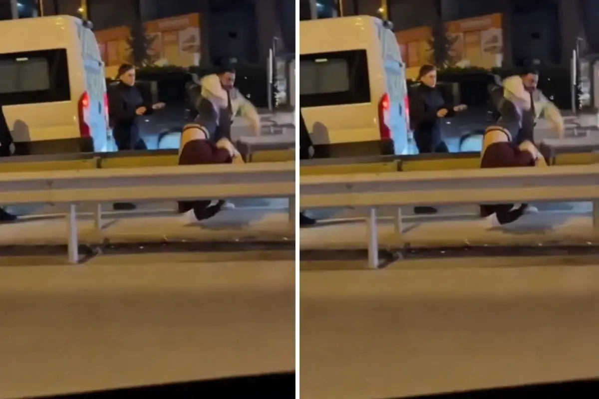 Pendik'te trafik kazası ve kavga anı