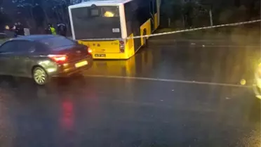 Kaza sonrası otobüsün ormanlık alandaki görüntüsü