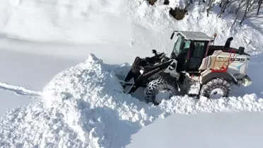 Karla kaplı Tunceli köy yolu