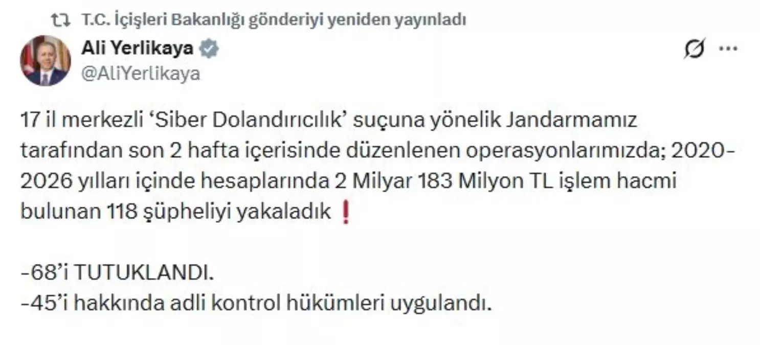 Siber dolandırıcılık operasyonu