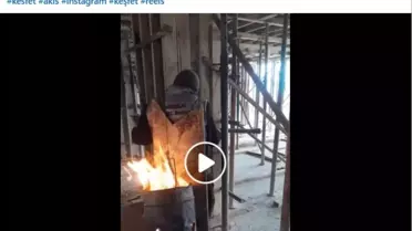 Taşınabilir sobanın detaylı görüntüsü