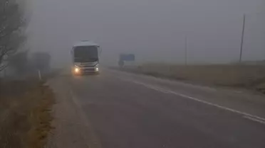 Şabanözü'nde Yoğun Sis Görüş Mesafesini 40 Metreye Düşürdü