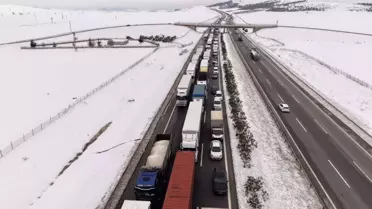 TAG otoyolunda uzun araç kuyruğu