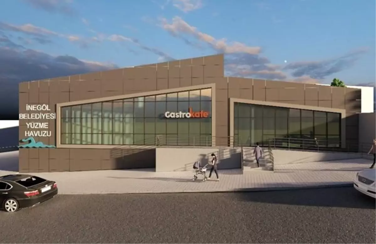 İnegöl'ün Yeni Yarı Olimpik Yüzme Havuzu İnşaatına Başladı