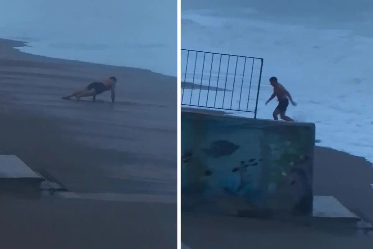 Antalya’da Şiddetli Rüzgar ve Dev Dalgalar: Şınav Çeken Adam Kaçtı