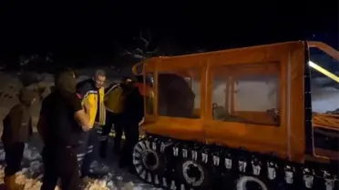 Gaziantep'te Şiddetli Kar Fırtınasında Kadın Hastanın Kurtarılması