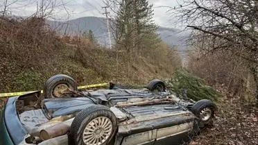 Karabük Yenice'de Devrilen Otomobilde Sürücü Hayatını Kaybetti