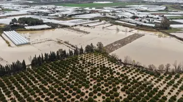 Antalya’da Şiddetli Yağışlar Seraları Sular Altına Gömdü