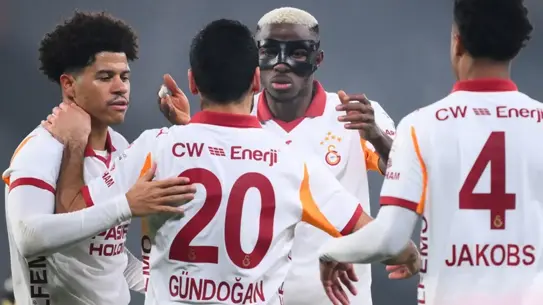 Maçta Galatasaray oyuncularının sevinci