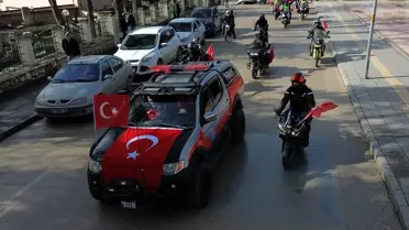 Bilecik’te Motosiklet Tutkunları Bayrak Saldırısına Karşı Konvoy Düzenledi