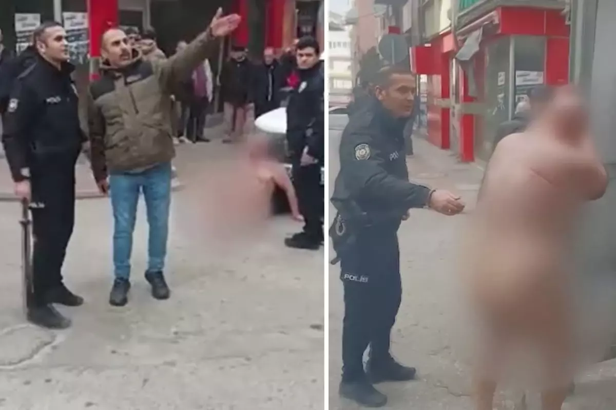 Samsun sokaklarında çıplak yürüyen kişi polis tarafından gözaltına alındı