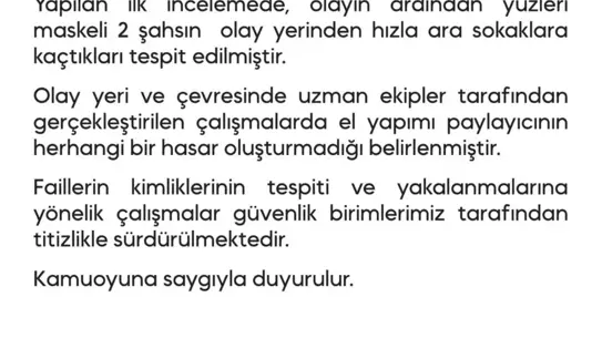 Diyarbakır Emniyet Müdürlüğü'ne Yönelik El Yapımı Patlayıcı Denemesi