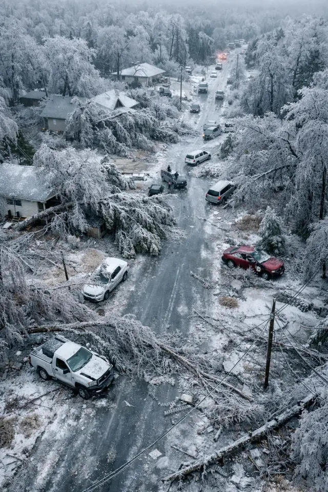 Kar fırtınası sonrası kapalı yol