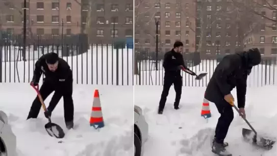 New York Belediye Başkanı Mamdani, Brooklyn'de Kar Temizliğine Katıldı