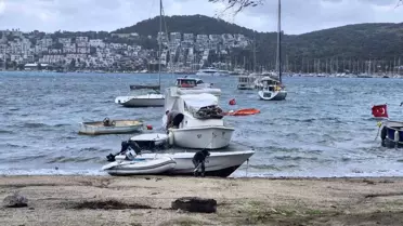 Bodrum’da Şiddetli Fırtına Deniz ve Karayolu Trafiğini Felç Etti