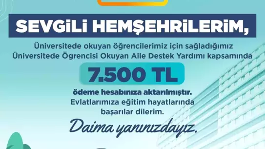 Kayseri’de Üniversite Öğrencilerine 22 Milyon TL Aile Destek Ödemesi