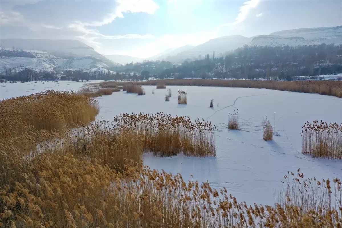 İğdır’da Üçkaya Gölü Dondu: -15°C’lik Soğukla Buzla Kaplandı