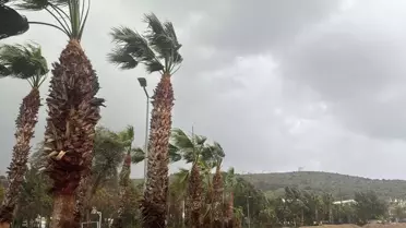 Fırtına sonrası Bodrum sahilinde hasar