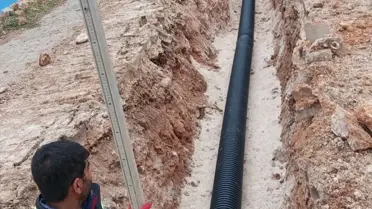 Kızıltepe'de Eroğlu Mahallesi'ne 2,7 km Uzunluğunda Atık Su Hattı Kuruldu