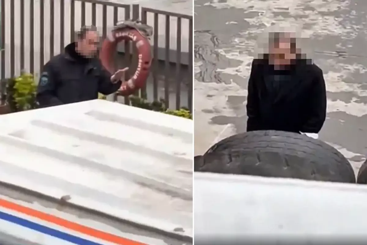 Güvenlik görevlisinin bağırışı anı