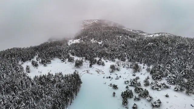 Karla kaplı kayak pistleri