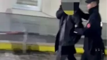 Şüpheli gözaltı anı