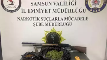 Samsun’da 450 Gram Esrar ve Ruhsatsız Tüfek Ele Geçirildi