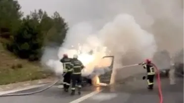 Osmaniye'de Tarım İşçilerini Taşıyan Minibüste Şiddetli Yangın