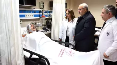 Vali Köşger hastanede yaralı memurları ziyaret ediyor