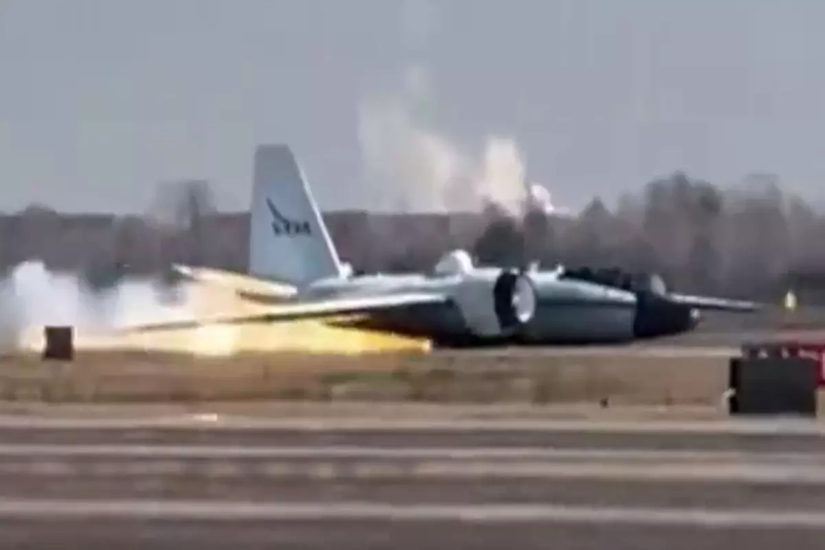 NASA araştırma uçağı yangın anı