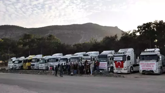 Silifke Kamyoncuları Taşeron Firmalara Karşı Sokak Protestosu