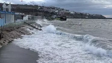 Tekirdağ limanında lodos nedeniyle deniz trafiği