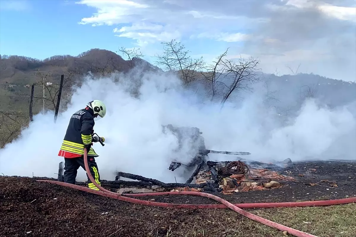 Ünye'de Samanlık Yangını Kontrol Altına Alındı