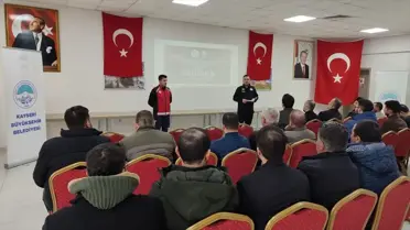 Kayseri Büyükşehir Belediyesi'nden Sarıoğlan'da Afet ve Yangın Bilinçlendirme Çalışması