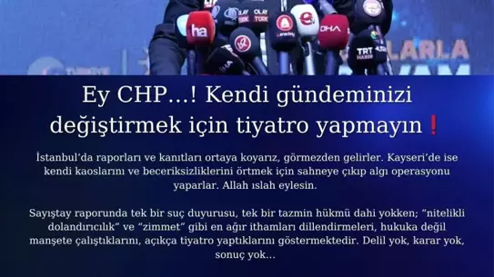Okandan'dan CHP'ye Sert Eleştiri: “Gündeminizi Değiştirmek İçin Tiyatro Yapmayın”