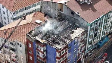 Esenler'de 6 Katlı Apartmanda Yangın Kıvılcımı Üst Katı Sarstı